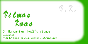 vilmos koos business card